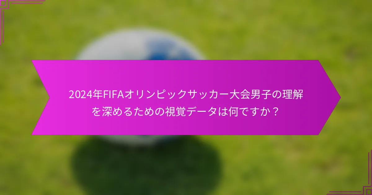 2024年FIFAオリンピックサッカー大会男子の理解を深めるための視覚データは何ですか？